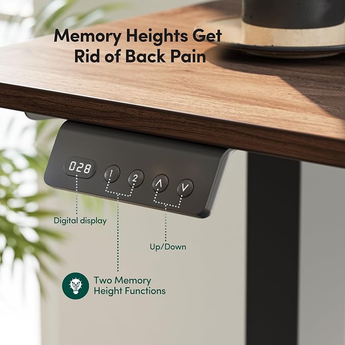 CubiCubi L Shaped Standing Desk with Drawers 63 x 48 Inch Adjustable Height, Electric Corner Desk with Storage, Sit Stand Home Office Desk with Splice Board, Black Walnut