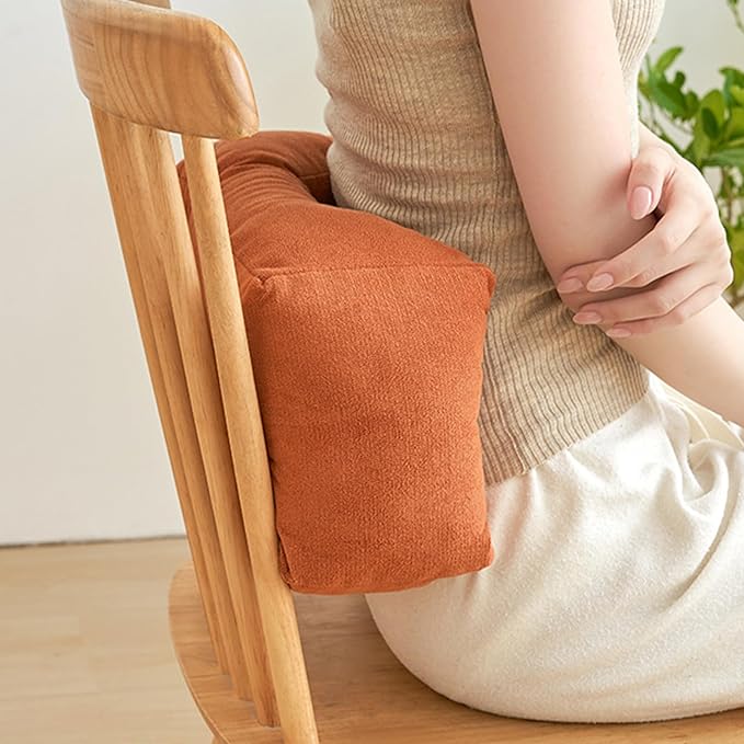Back Pillow for Chair, Lumbar Support Pillow for Office Chair Lower Back Pain Relief Soft Cushion Car Bed Couch Sitting High Elasticity (Orange, 35cm*16cm*20cm)