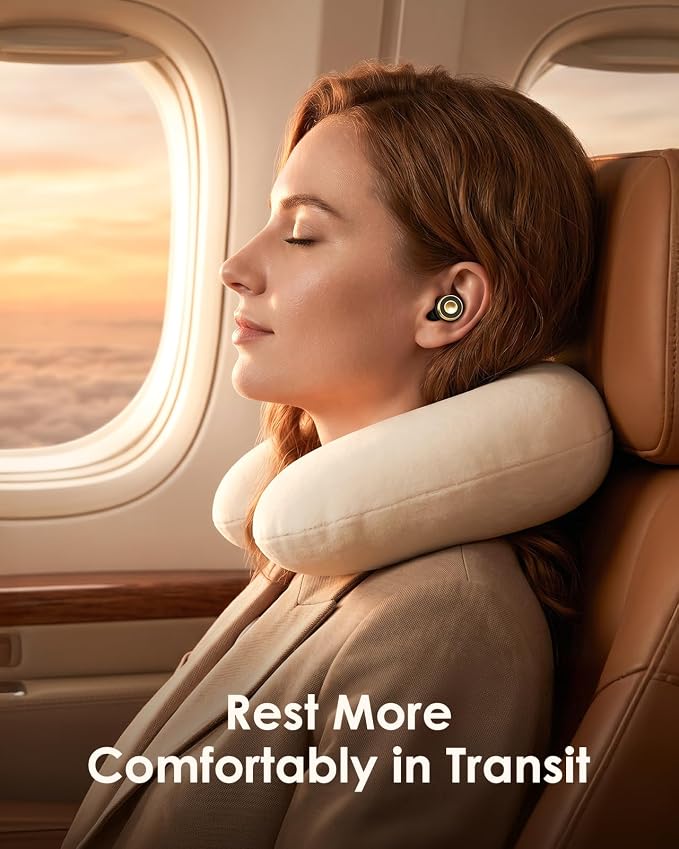 Reusable Ear Plugs for Sleeping, Travel & Work, Up to 33dB Noise Reducing Silicone Ear Plugs with 4 Sizes, Secure Fit, Portable Snap-Closure Case for Flights, Study, Commute Reading