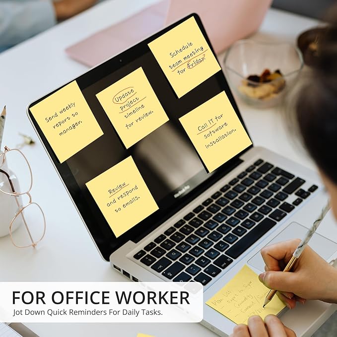 Pop Up Sticky Notes, 12 Pads, 3x3 inches, Yellow Self-Stick Note Pads, Perfect for Office, Study, and Daily Life Organization - Yellow