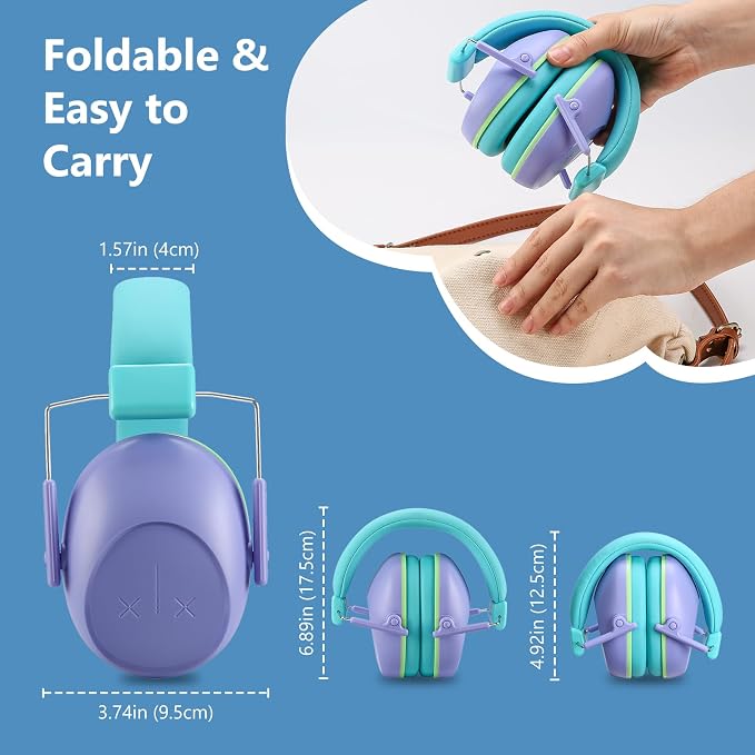 ProCase Kids Noise Cancelling Headphones, Kids Ear Protection Monster Jam Truck, Fireworks Hearing Protection Noise Reduction, Noise Canceling Earmuffs for Sensory Autism Toddler Children -Purple