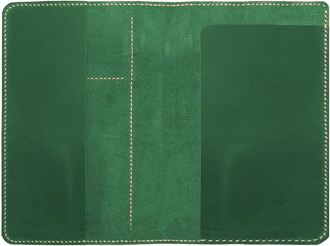 Genuine Leather Notebook Notepad Cover for TOPS The Legal Pad Writing Pads Docket 5" x 8" Cover, retro real leather portfolio folder cover organizer (Dark Green)