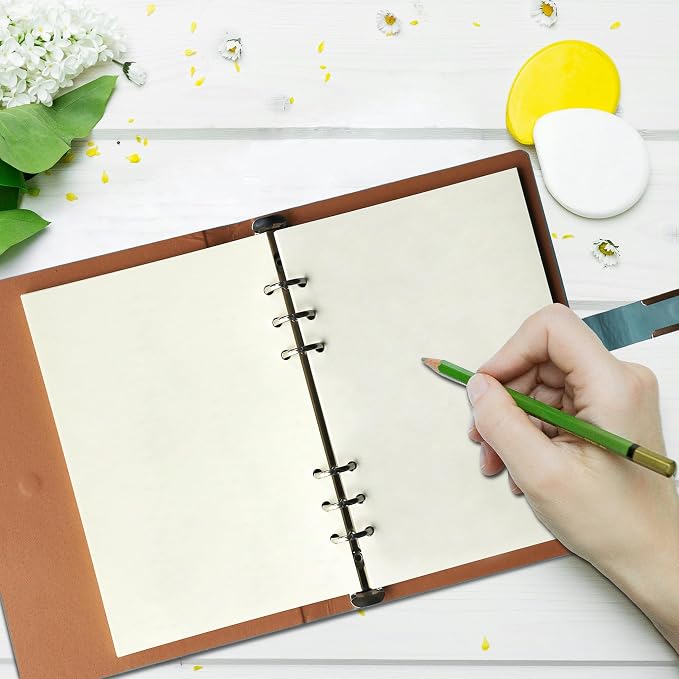 A5 Blank Notebook Refill, 6-Hole Punched, 100GSM Loose-Leaf Paper and Planner Inserts for Sketchbooks, Journals, and Personal Writing,80 Sheets/160 Pages
