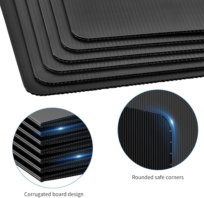 Black 30-Pack Desk Dividers for Students, Waterproof Durable Plastic Study Carrel Dividers, Easy to Clean, Privacy Classroom Shield Folder Boards for Student Desk Test