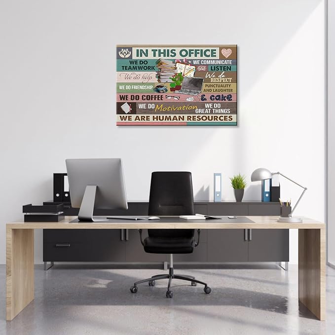 Inspirational Wall Art for Office In This Office We Are Human Resources Wall Art Office Wall Decor Modern Motivation Quotes Painting Prints Prints Artwork for Home 24x16in Framed