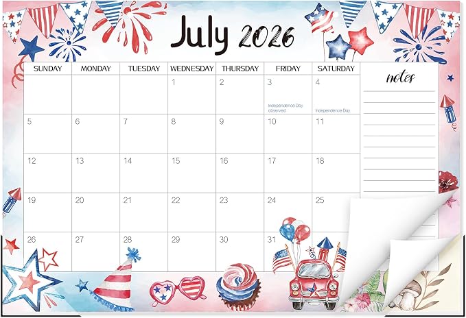 Guasslee Desk Calendar 2026-2027, School Year Calendar 2026, 19-Month Desk/Wall Calendar, 2026 Jun - 2027 Dec, 17" X 11.5" Monthly Planner With Corner Protectors, Thick Paper For Home Office