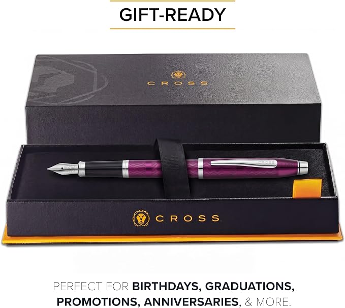 Cross Century II Midnight Plum Fine Nib Fountain Pen - Professional Pen for Everyday Use - Smooth Writing - Comfortable Grip - Black Ink - Durable Construction - Includes Gift Box