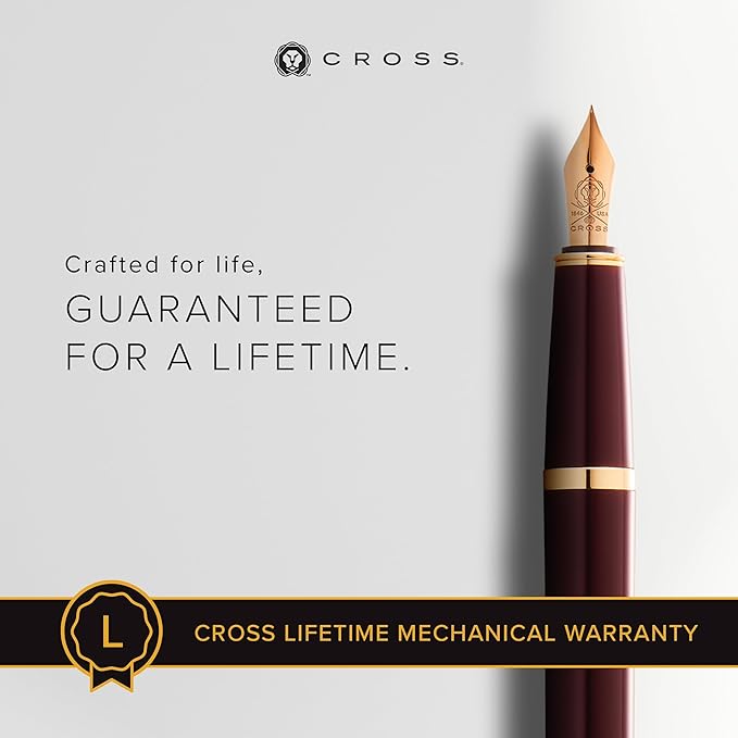 Cross Bailey Light Polished Burgundy Resin and Gold Tone Extra Fine Nib Fountain Pen
