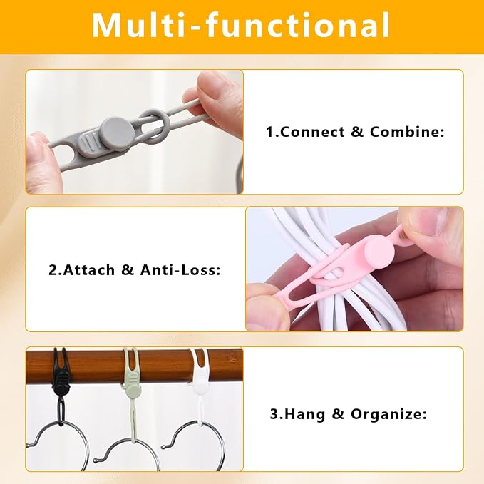 10 Pcs Silicone Cable Ties, Reusable Cord Organizer. | High Elasticity Cable Management Straps for Home Office Kitchen Appliances Cords Wires