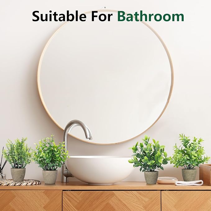 FAVOWREATH 4 Pack Fake Plants Ceramic Mini Artificial Greenery Potted Plants for Home Decor Office Decor Room Decor Farmhouse Decor Indoor Table Bathroom Decor