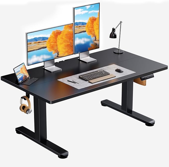ErGear Low Height Adjustable Desk, Lifts 18.9-28.4 Inches, 48 X 24 Inches Electric Standing Desk for Kids, 4 Height Memory Settings & Storage Hooks, Home Office Computer Table & Study Desk, Black