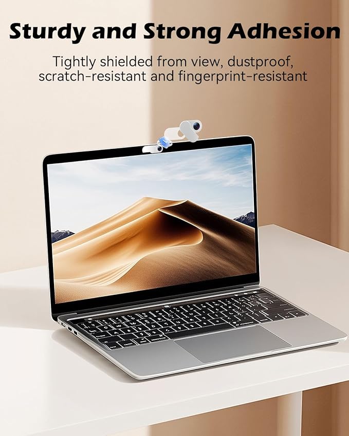 CloudValley [2-Pack Upgrade Rotating] Webcam Cover Slide, 0.015 Inch Ultra-Thin Metal Web Camera Cover for MacBook Pro/Air, iMac, Laptop, PC Accessories, iPad, iPhone, Protect Your Privacy (Silver)