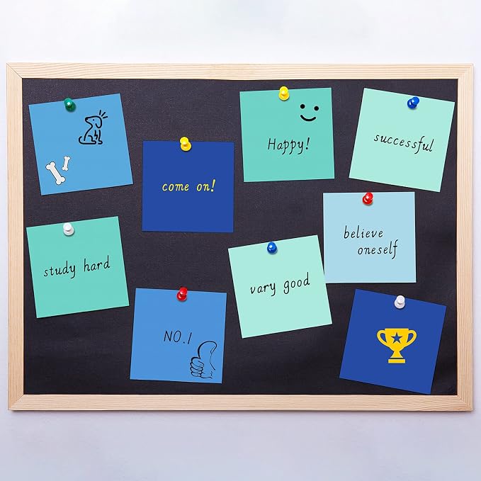 Sticky Notes 3 x 3 Inch Coastal Colors Self Stick Pads Blue Color Notepads Easy to Post for Home, Office, Notebook,100 Sheets/pad(6 Packs)