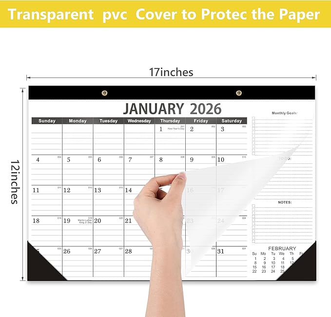 Desk Calendar 2026,2026 Desk Calendar-January 2026 to June 2027,18 Months-12x17 in,2026 Calendar,Calendar 2026 Perfect for Your Home,School or Office.