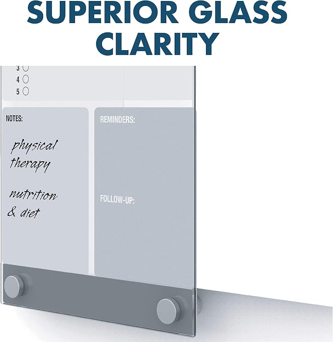 Quartet Glass Whiteboard, Magnetic Dry Erase Board, 8-1/2" x 11", with Customizable Templates, White Dry Erase Surface, Infinity (GI8511)