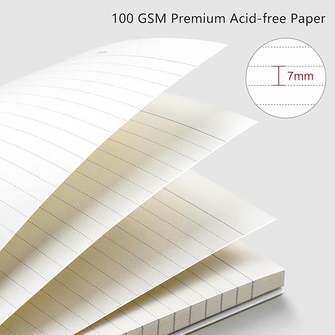 RETTACY Spiral College Ruled Notebook, 2-Pack, 160 Pages per Pack, B5 Medium Size (7.6" x 10"), for School, Work, Writing, Journaling, 100 GSM Thick Paper, Flexible Plastic Cover