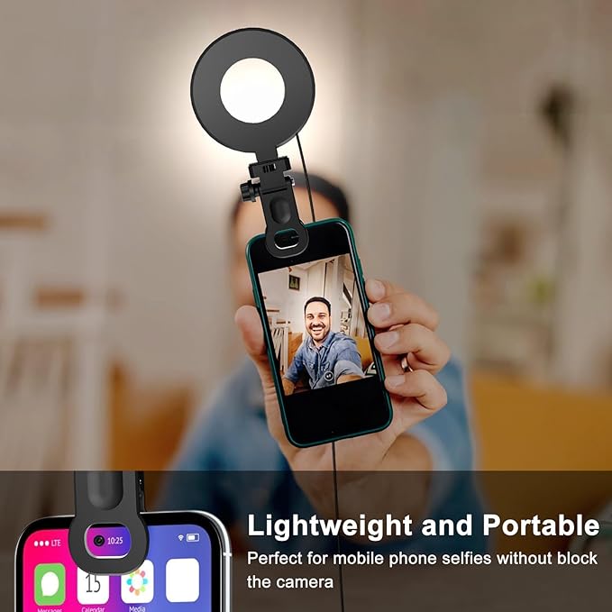 Ring Light with Tripod and Clamp, [3 Color, 5 Brightness & Timer] USB Plug Clip On Lights for Laptop Working Distance Learning Zoom Call Self Broadcasting Live Streaming Video Conference Lighting