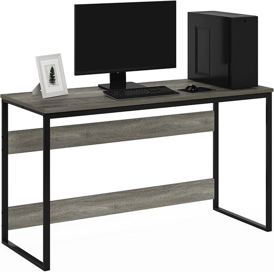 Furinno Moretti Modern Lifestyle Enhanced Study Desk 52 Inch, 52-Inch, French Oak Grey