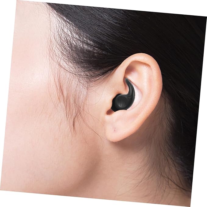 Reusable Silicone Anti-Noise with Storage Case, Noise Reducing, Studying, and Industrial Use, 1 Pair Black for Sound Blocking and Hearing Protection Style