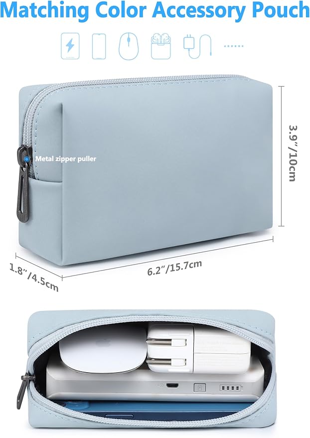 HYZUO 15 Inch Laptop Case Bag Sleeve with Stand for MacBook Air 15 M5 M4 A3241 M3 A3114 M2 A2941 2026-2023, 15" Surface Laptop 7/6/5/4/3, MacBook Pro 15 A1990 A1707 2019-2016, Pale Blue