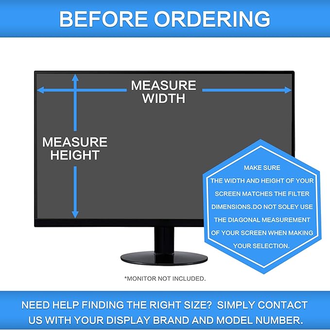 ZOEGAA 27 Inch Computer Privacy Screen Filter, for 16:9 Widescreen Computer Monitor 23.6"x13.3", Removable Computer Screen Privacy Shield and Anti Blue Light Anti Glare Screen Protector