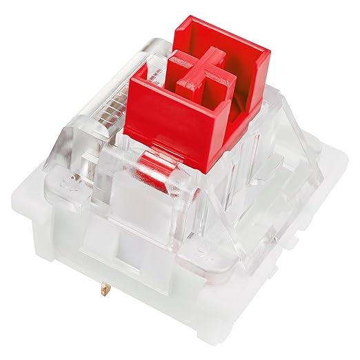 Outemu Red Switches, 30-Pack, 3-Pin Linear Dustproof RGB Key Switches, Cherry MX Compatible for DIY Mechanical Keyboard Replacement