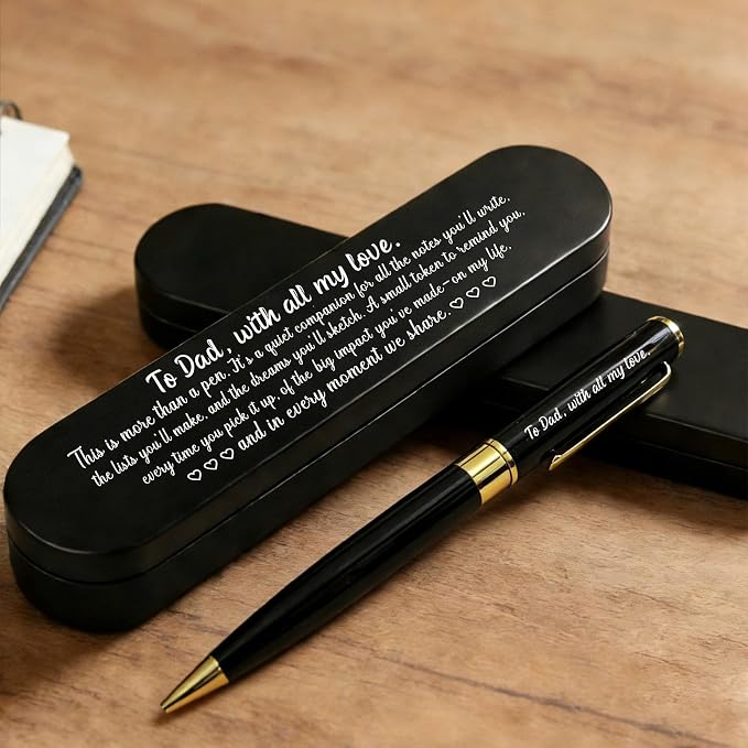 Father's Day Dad Gifts, To Dad with All My Love Engraved Ballpoint Pen | Dad Gifts For Father’s Day Birthday, Sentimental Keepsake Present For Father From Son Daughter