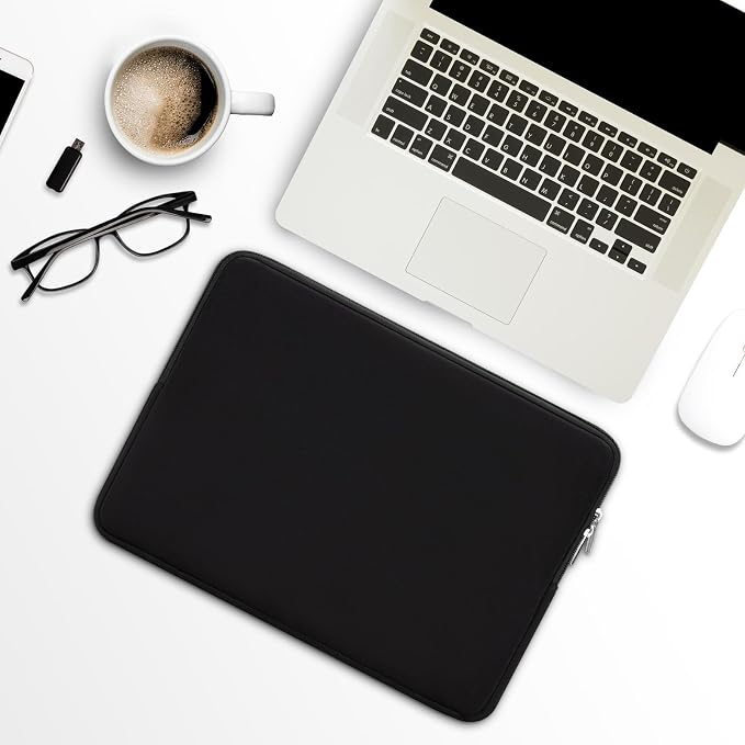 RAINYEAR 15 Inch Laptop Sleeve 15" Protective Soft Case Padded Zipper Cover Carrying Computer Bag Specially Compatible with 15.4" MacBook Pro/Air A3241 A2941 A3114 A1938 A1707 A1990 (Black)