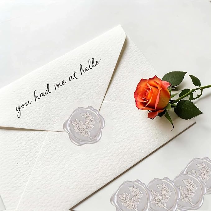 60 Pcs Wax Seal Stickers Set (3 Designs in 1 Pack) - Adhesive Backed Elegant Floral Designs for Wedding Invitation Envelope Seal Stickers Gift Wrapping (Pearl White)