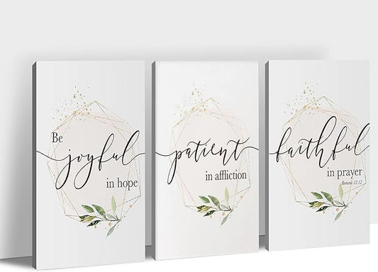 Office Wall Art - 3 Panel Motivational Canvas, Inspirational Quotes for Home Decor, Positive Entrepreneur Words Poster Frame for Company, 16"x24"x3Pcs