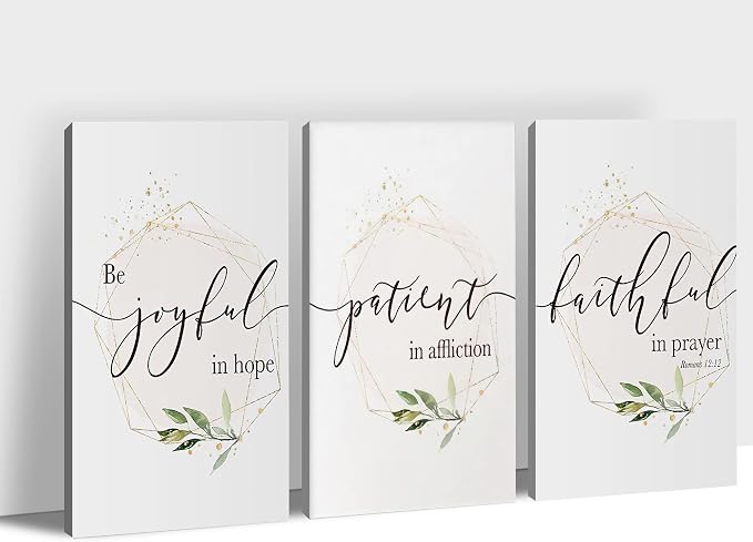 Office Wall Art - 3 Panel Motivational Canvas for Home Decor, Inspirational Quotes, Positive Entrepreneur Words Poster Frame for Company, 12"x24"x3Pcs