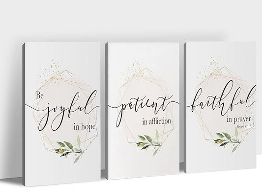 Office Wall Art - 3 Panel Motivational Canvas for Home Decor, Inspirational Quotes, Positive Entrepreneur Words Poster Frame for Company, 12"x24"x3Pcs
