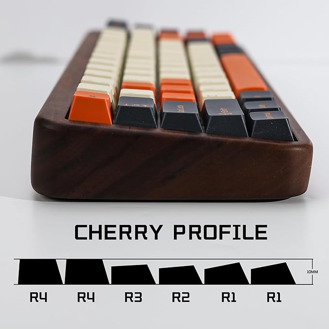 Carbon PBT Double Shot Orange Keycap Set,174 Keys Retro Custom Key Cap Keycaps 60 Percent Cherry Profile Keycaps for 61/64/68/84/87/100/104/108 Mechanical Keyboard