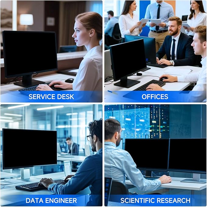 [2-Pack] Privacy Screen For Computer Monitor, 23.6-Inch 16:9 Aspect Ratio; Anti Spy/Bule Light/Glare And Eye Protection, 2 Install Ways Removable For Office, Airport, Cafe And Other Public Area; Diagonal 23.6 Inches, Width 20.57 Inches, Height 11.57 In...