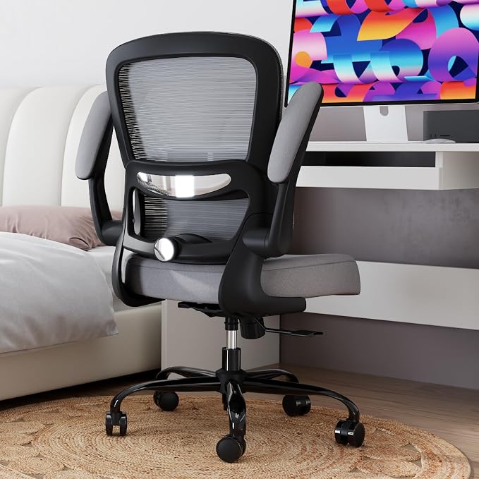 TRALT Office Chair - Ergonomic Desk Chair with Adjustable Lumbar Support, Mesh Computer Chair, Executive Chair for Home Office Comfortable Lumbar Support (Fog Gray)