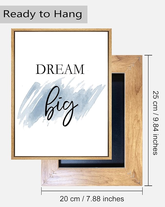 Drsoum Motivational Wall Decor Inspirational Office Wall Art Quotes Encouraging Canvas Framed Posters for Office Bedroom Sayings - 8" x10" x6 PCS Framed