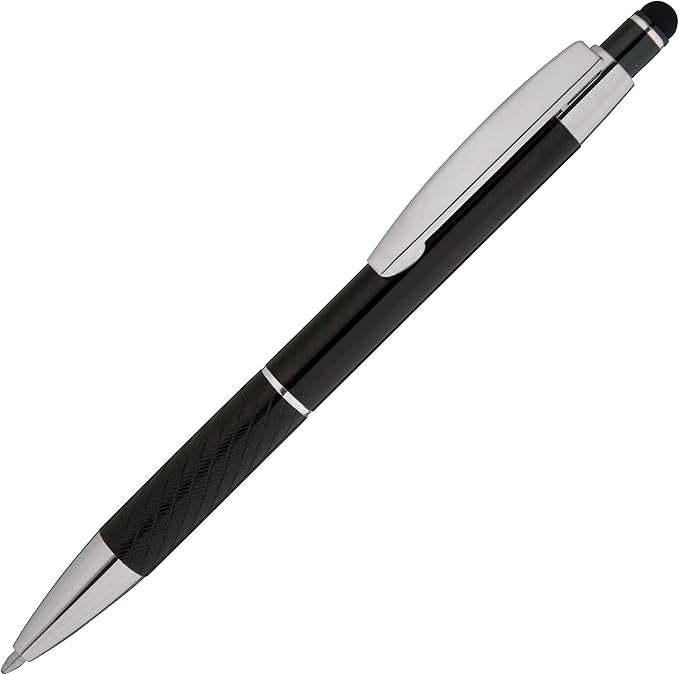 ExpressDesigns™ - Personalized Pens Gift Set - 2 Pack of Metal Pens w/gift box - Luxury Ballpoint Pen Custom Engraved with Name, Logo or Message for Executive, Business or Personal use (Black-Blue)