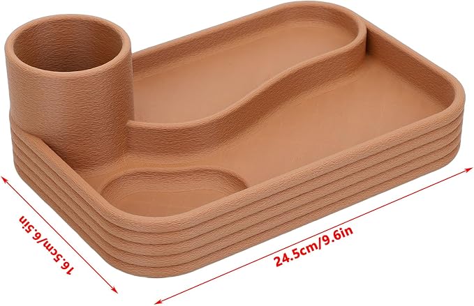 Desk Organiser, Plastic, Modern, Portable, Transparent Compartment, Pen Holder for Office Supplies, Dormitory, 24.9 x 16.5 cm