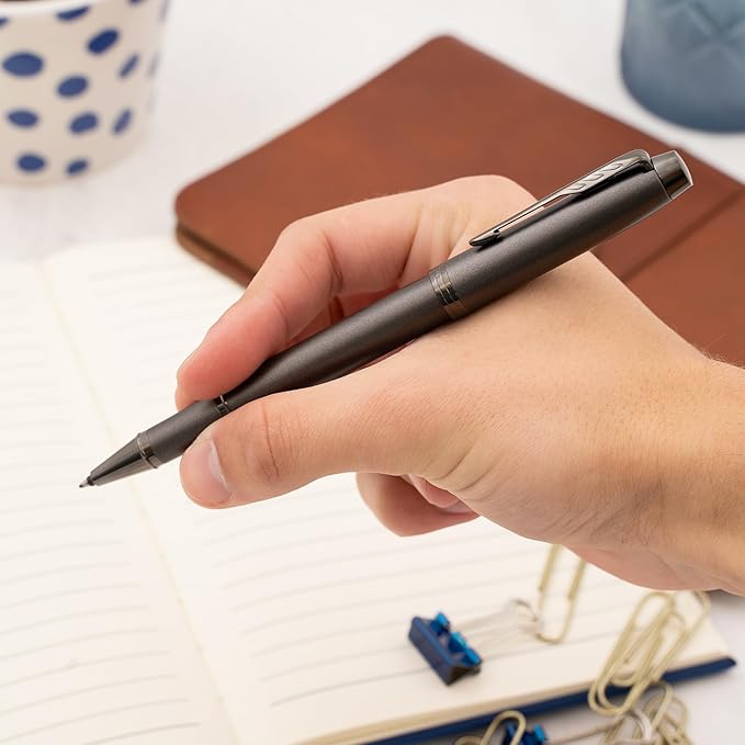 Dayspring Pens Personalized Parker IM Rollerball Pen | Monochrome Titanium with Gun Metal Accents | Engraved Luxury Pen for Men Women | Custom Name Pen Gift for Office, Graduation, Writers - Black Ink