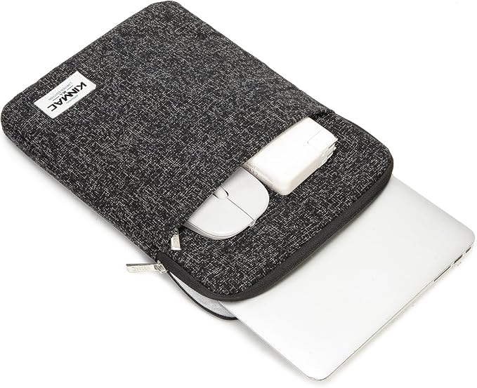 Kinmac 360° Protective Vertical Laptop Sleeve Case Cover Bag (Snow Black, 12.5 inch-13.3 inch)