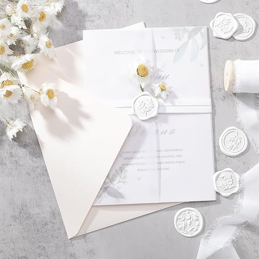 UNIQOOO Wax Seal Stickers - (3 Designs in 1 Pack) Wedding Invitation Envelope Seal Stickers, 60 Pcs Self-Adhesive Stickers, Perfect for Invitation, Christmas, Gift Wrapping (Snow White)