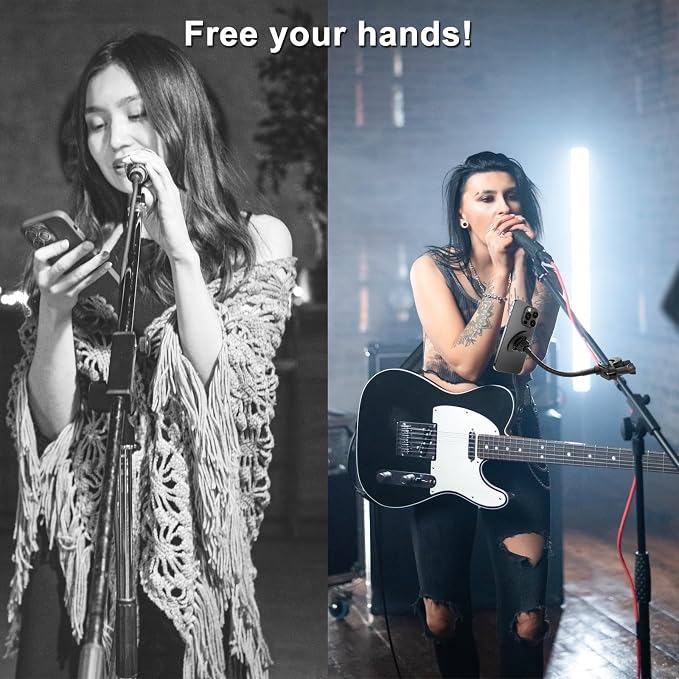 JCWINY for Magsafe Mic Stand Phone Holder, Flexible Phone Holder for Microphone Stands Super Magnets iPhone Mic Stand Holder Music Stands Phone Mount for iPhone 15 14 13 12 Pro Max Plus Max Mini