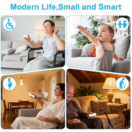 Remote Control E26 E27 Light Bulb Socket Adapter 2 Set,GreenCyle 2PCS Wireless Light Switch and 2Standard Medium Base Lamp Socket Extender 2.3"(5.8cm),Screw-in,Max 500W,No Wiring Needed,500ft Range
