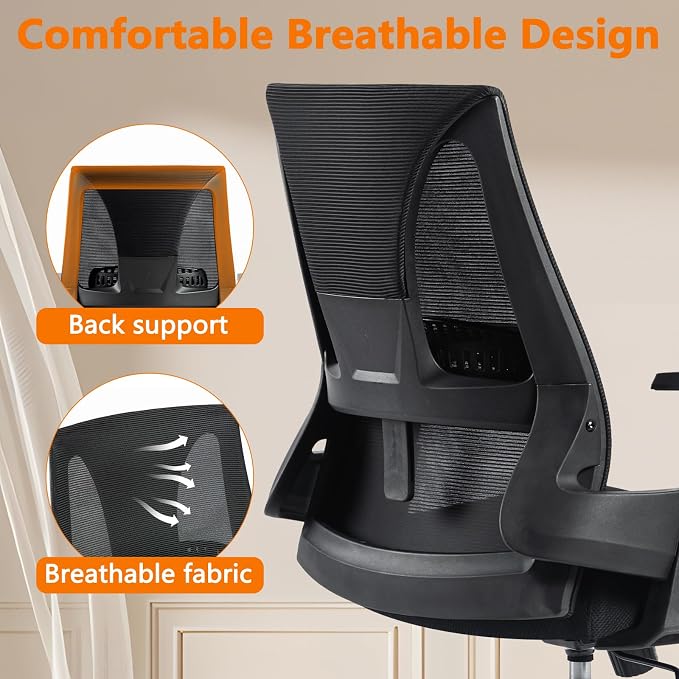 CLATINA 500lbs Big and Tall Office Chair Heavy Duty Mesh Ergonomic Computer Chairs with Adjustable Lumbar Support and Wide Comfy Seat for Home Office Conference Heavy People, Black, 8 Pack