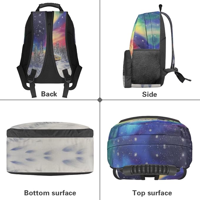 Steam Train 4-in-1 Backpack Set for Elementary Boys Girls – 17 Inch Cute Bookbag with Lunch Bag for Kids Ages 6-10 - Rainbow Starry Backpacks Back to School Supplies