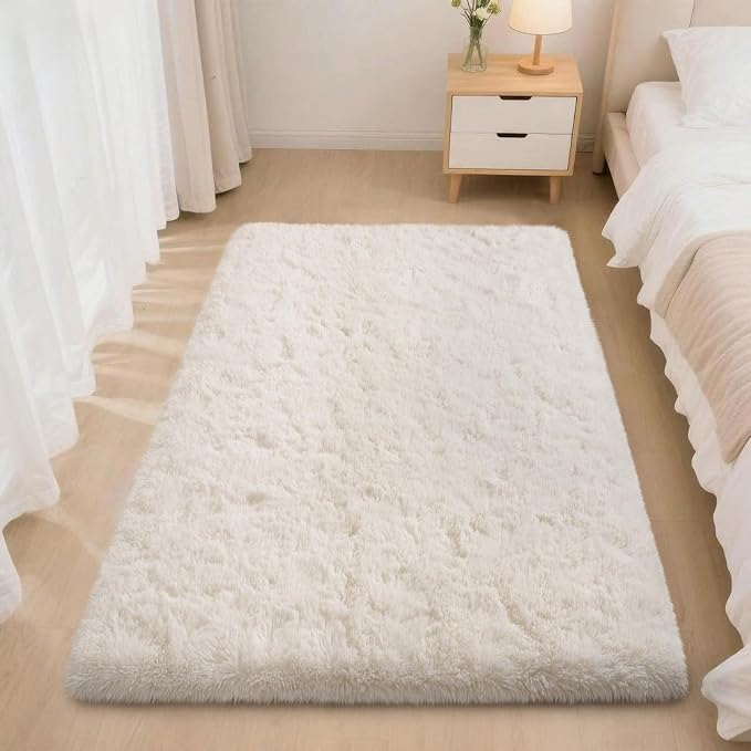 Mugorn Small Soft Shag Rugs for Bedroom, 2x3 Fluffy Area Rugs for Living Room
