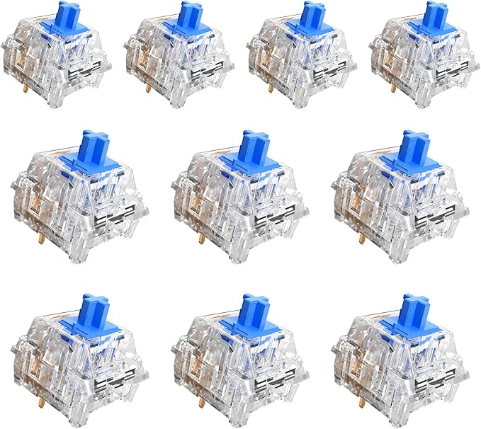 Zhouwang 88 Crystal Blue Switches,2 Kailh Box Experience Pack Switches,Strong Tactile Feedback with Crisp Click Sound,Suitable for clicker for 3D Prints and MX Gaming Mechanical Keyboards