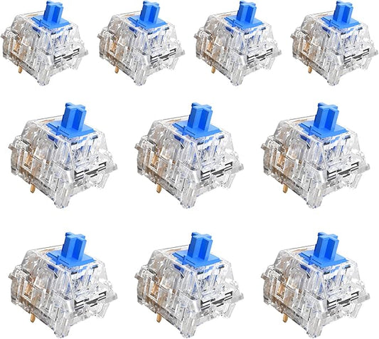Zhouwang 88 Crystal Blue Switches,2 Kailh Box Experience Pack Switches,Strong Tactile Feedback with Crisp Click Sound,Suitable for clicker for 3D Prints and MX Gaming Mechanical Keyboards