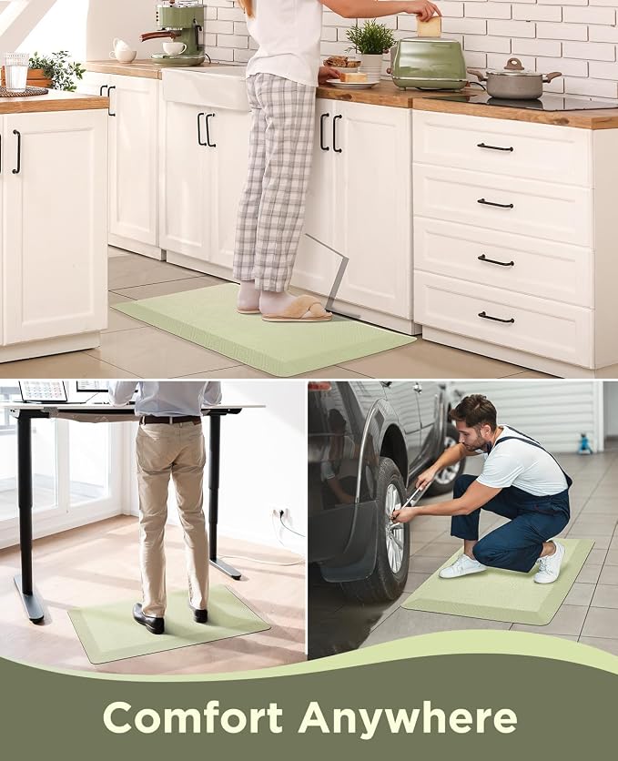 Ophanie Kitchen Mats for Floor,3/4 inch Thick,20x32 Anti Fatigue Cushioned Mat with 99+ Pairs of Anti-Slip Bottom Ridges,Kitchen Rugs,Waterproof,Comfort Ergonomic Standing Mat for Office,Home,Sink