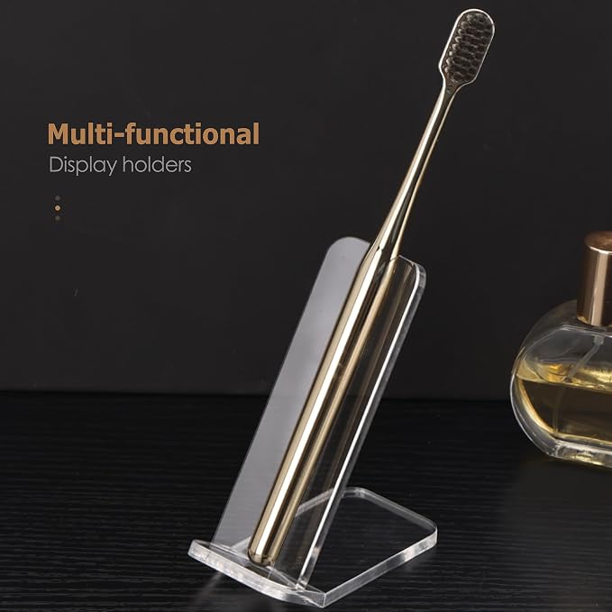 SANRUI Acrylic Pen Display Stand Holder, Clear Fountain Pen Makeup Brush Rack, Ballpoint Pen Showcase, Paintbrush Drying Organizer Desk for Home School Office or Store Use, Holds 1 Pen